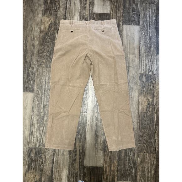 Banana Republic Brushed Traveler Pant Mens 42L Beige Pleated Preppy Relaxed Fit - Picture 10 of 10